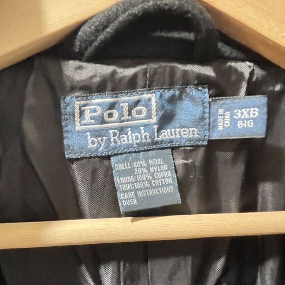 Polo by Ralph Lauren Men’s Peacoat – Size 3XB Big – Black Wool Blend - Picture 3 of 7